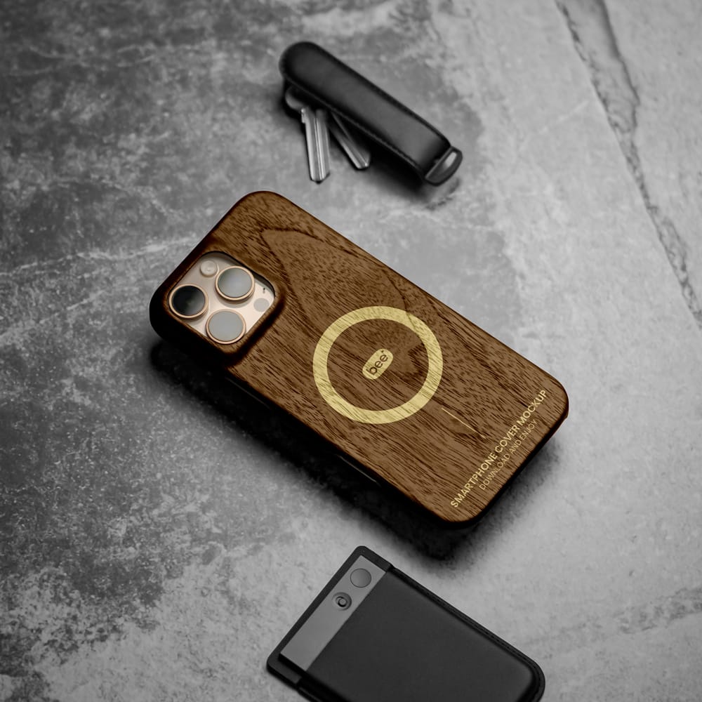 Free Wooden iPhone Case Mockup PSD