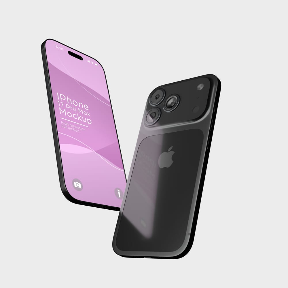 Free iPhone 17 Pro Max Mockup Template PSD