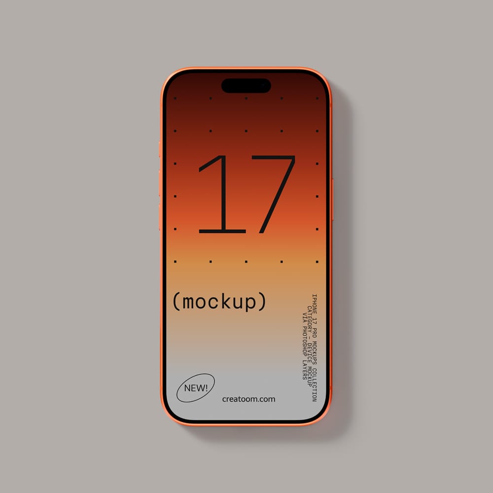 Free iPhone 17 Pro Mockup V1 Top View PSD