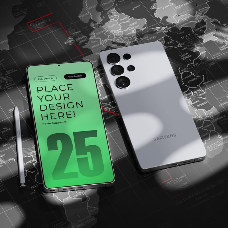 Galaxy S25 Ultra Mockup PSD