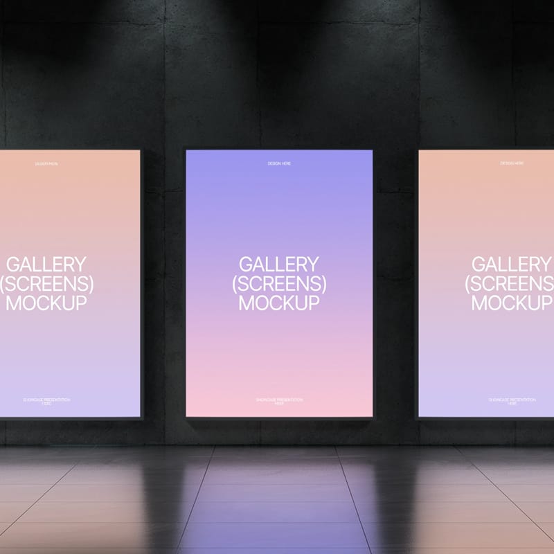 Gallery Screens Mockup PSD