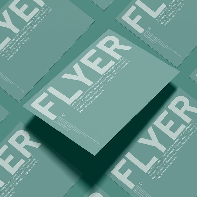 Grid A4 Papers Flyer Mockup PSD