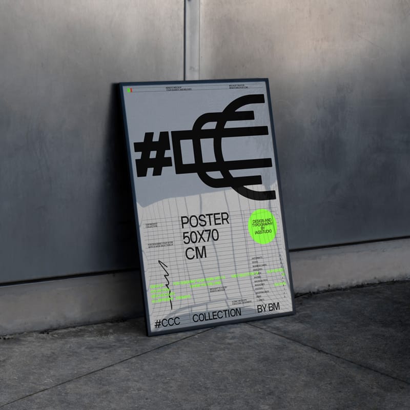 Gritty Street Aesthetic Poster Mockup PSD