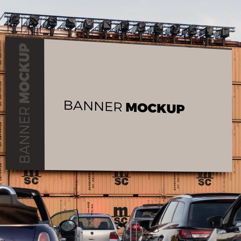 High-Quality Outdoor Banner Mockup PSD