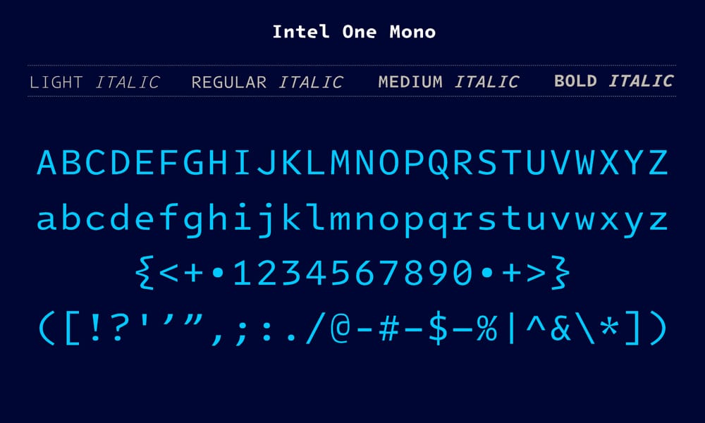 Intel One Mono Typeface