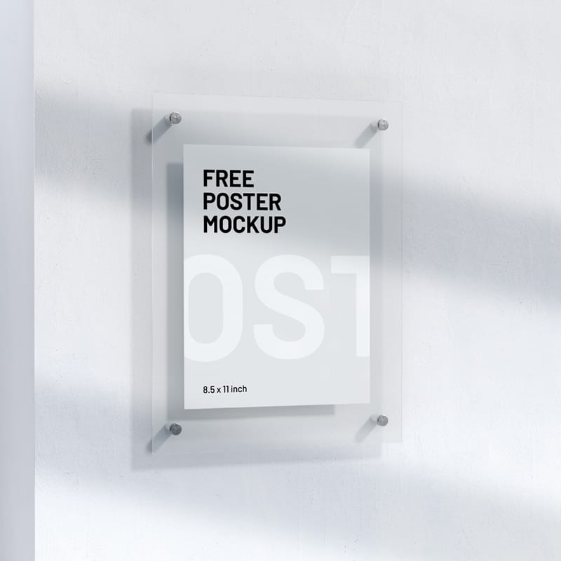 Letter Size Poster Mockup PSD