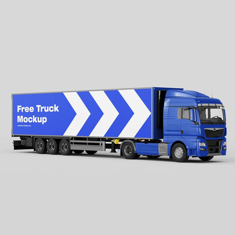 Long Haul Truck Mockup PSD