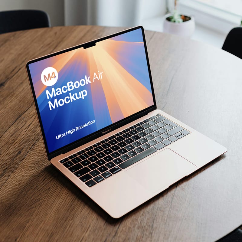 M4 MacBook Air Mockup PSD