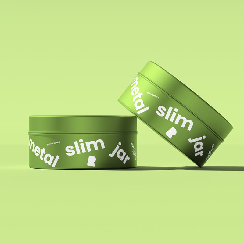 Metal Slim Jar Mockup PSD