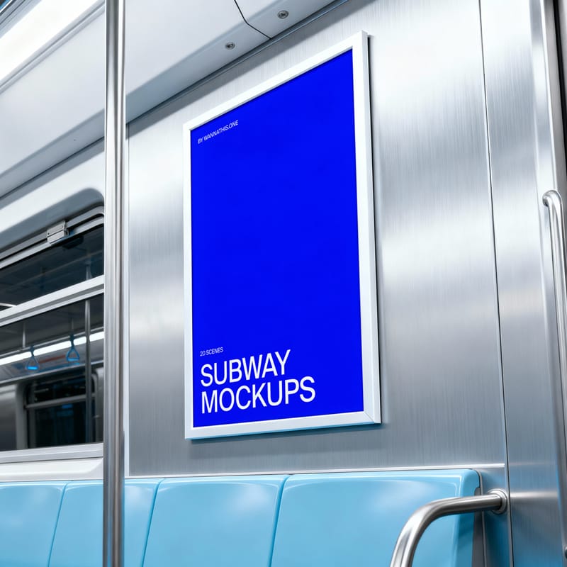 Metro Billboard Mockup on Side Panel PSD