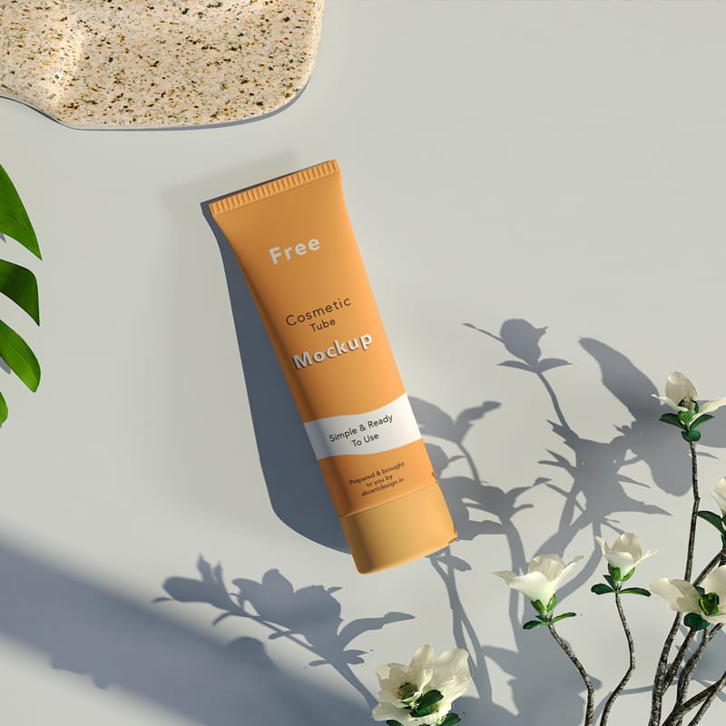 Minimalist Cosmetic Tube Mockup PSD