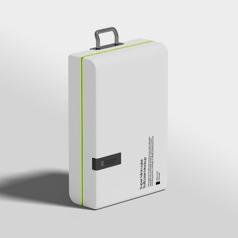 Minimalist Suitcase Mockup PSD