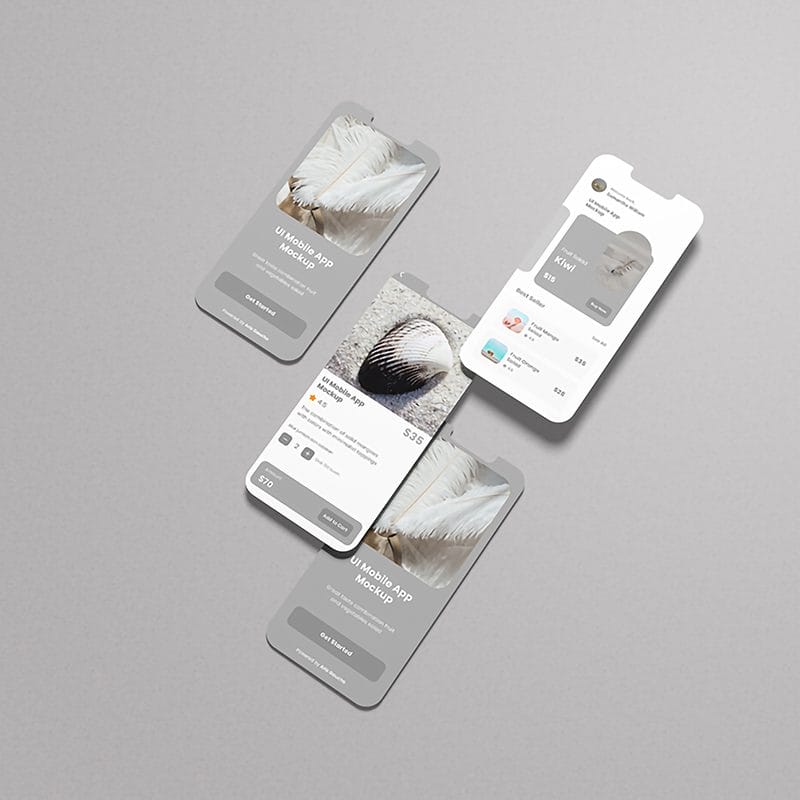 Minimalist UI App Screen Mockup PSD