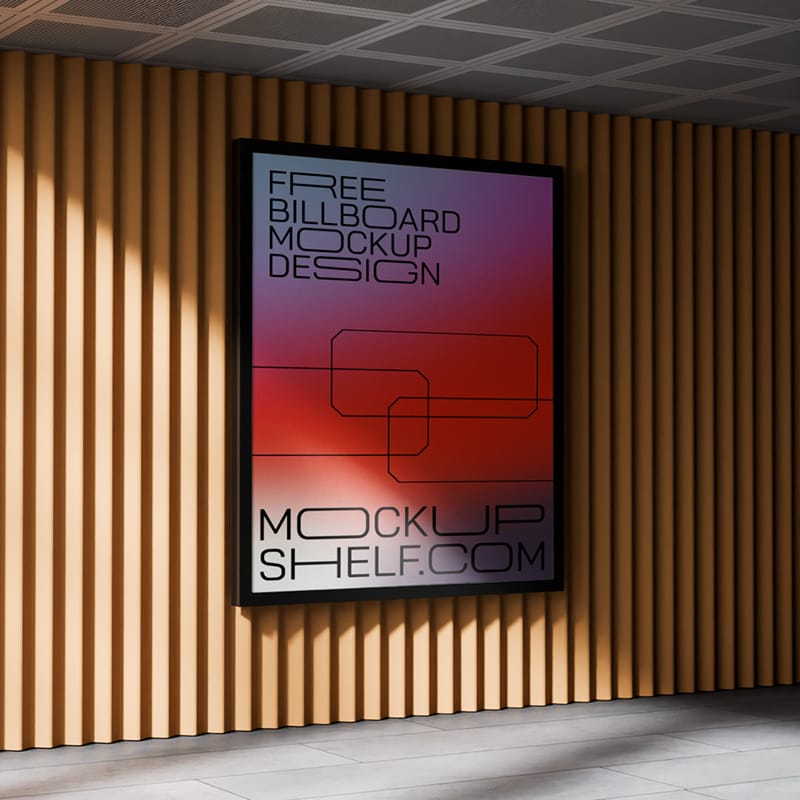 Modern Indoor Advertising Display Mockup PSD