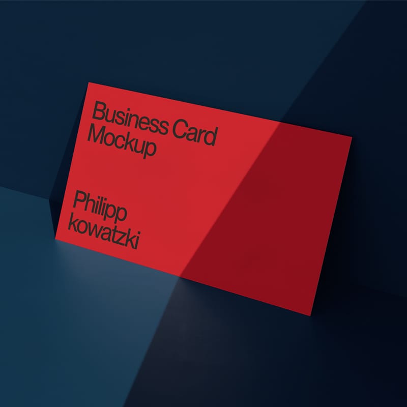 Modern Minimalist Red Business Card Mockup PSD