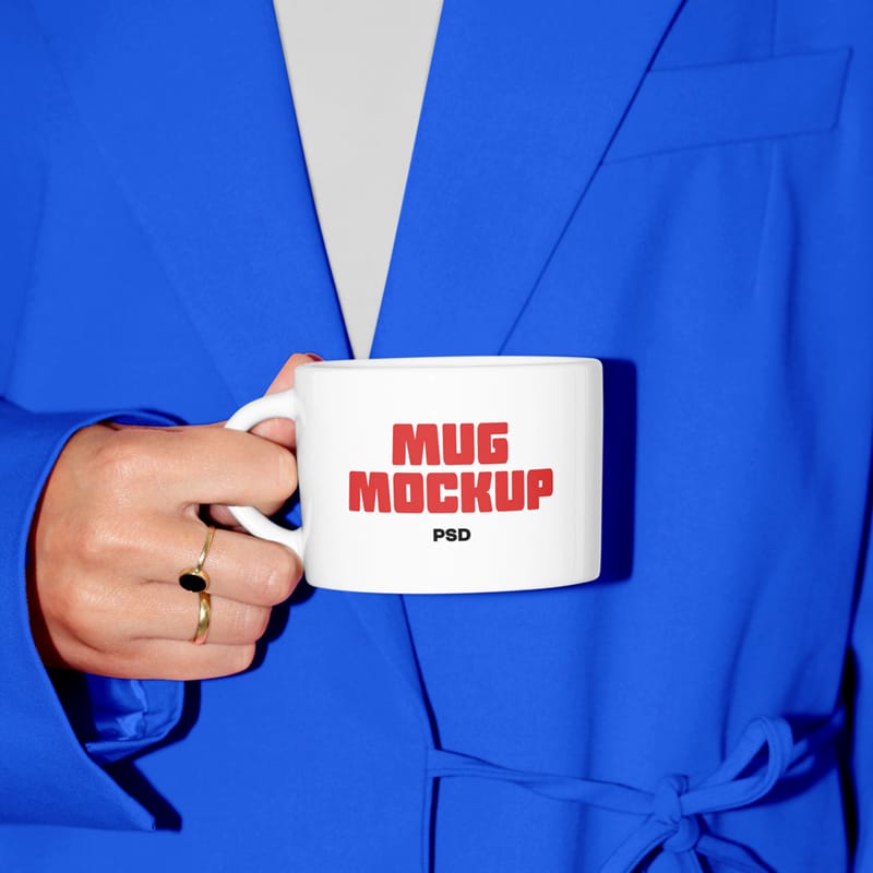 Mug with Bathrobe Mockup PSD