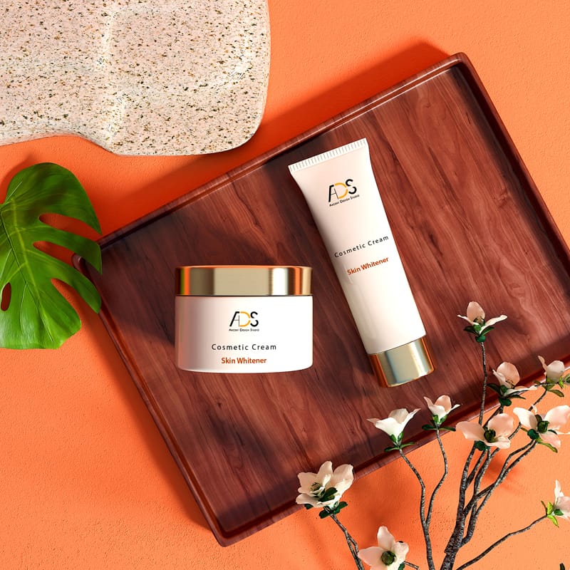 Organic Cosmetic Packaging Mockup PSD