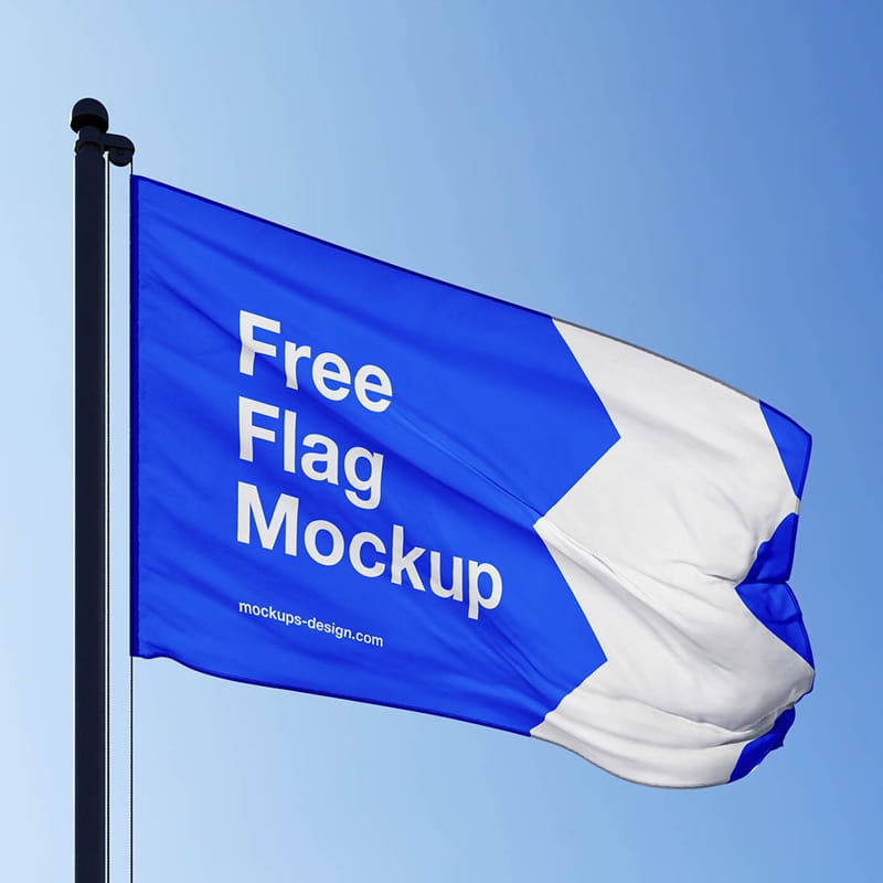 Outdoor Flag Mockup PSD