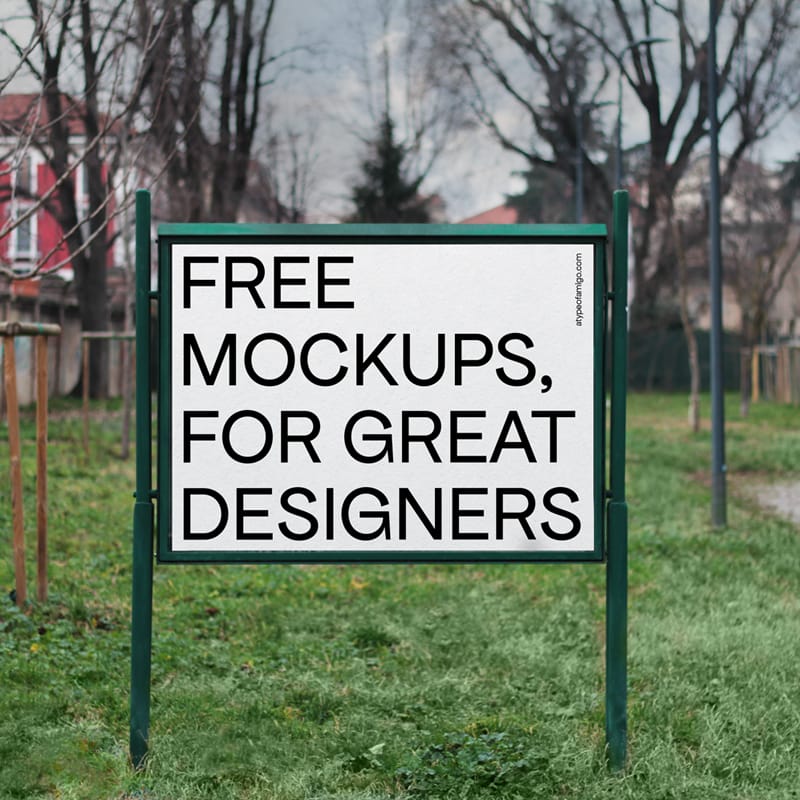 Outdoor Framed Billboard Mockup PSD