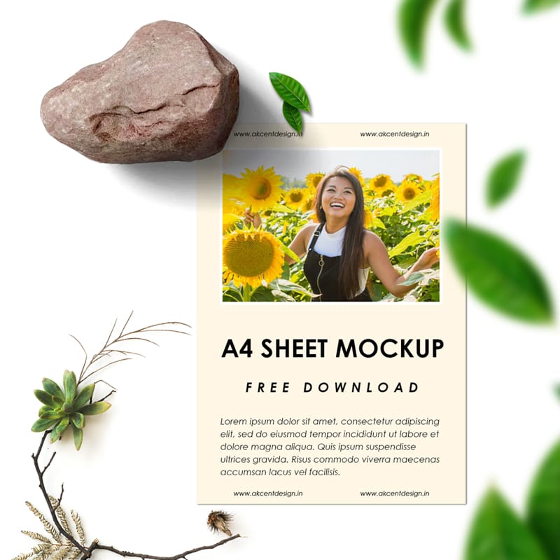 Realistic A4 Paper Mockup Template PSD