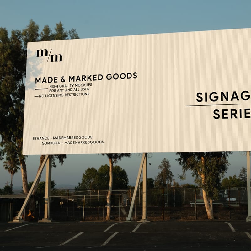 Signage Series Corrugated Billboard Mockup PSD