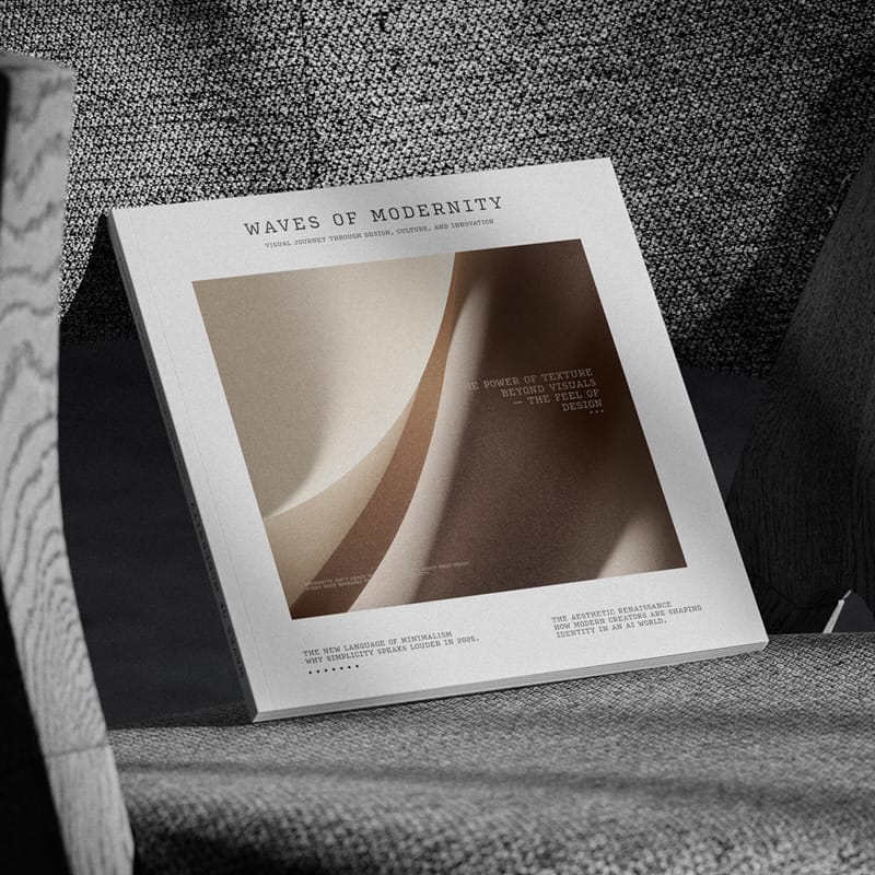 Square Magazine Cover Mockup on Textured Fabric Chair PSD