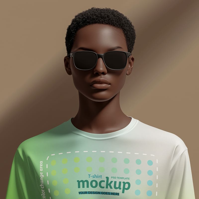 Stylish Urban Woman T-Shirt Mockup PSD