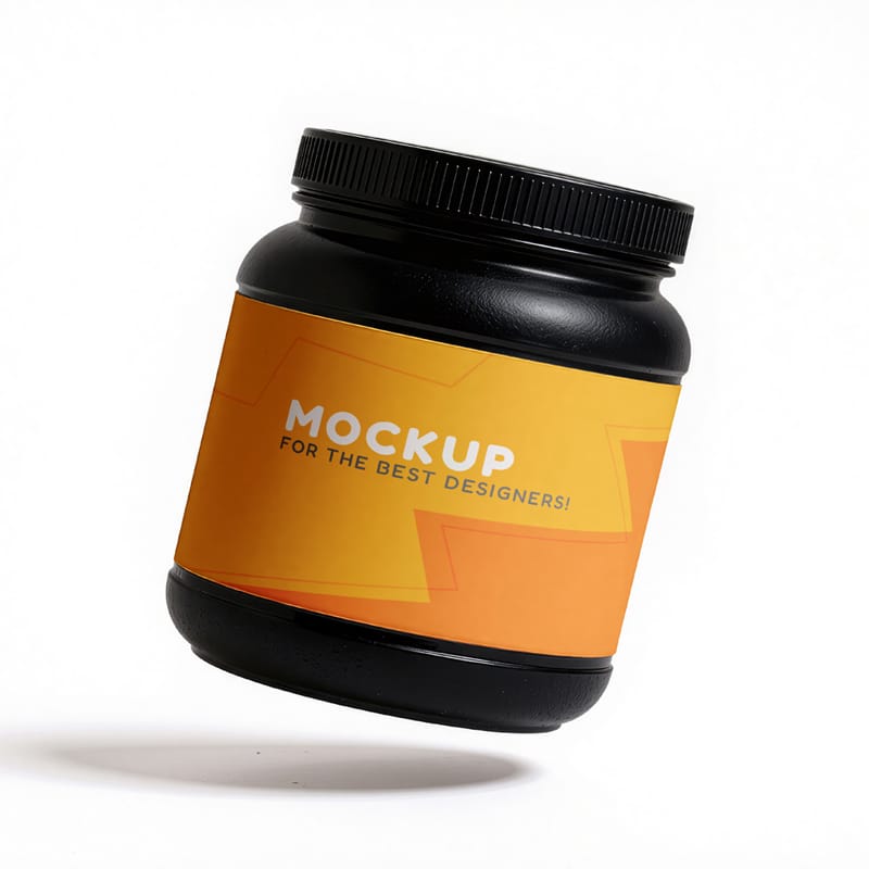 Supplement Jar Mockup Template PSD