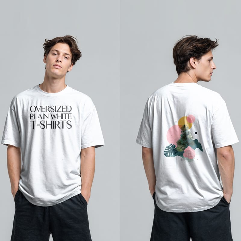 T-Shirt Oversize Mockup Two Views PSD