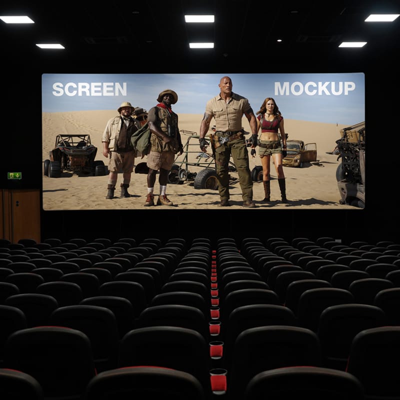 Theater Movie Cinema Screen Mockup PSD