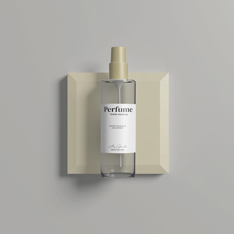 Top View Perfume Bottle Mockup PSD
