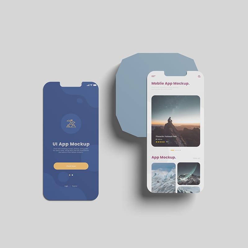 Top View UI Screen Mockup PSD