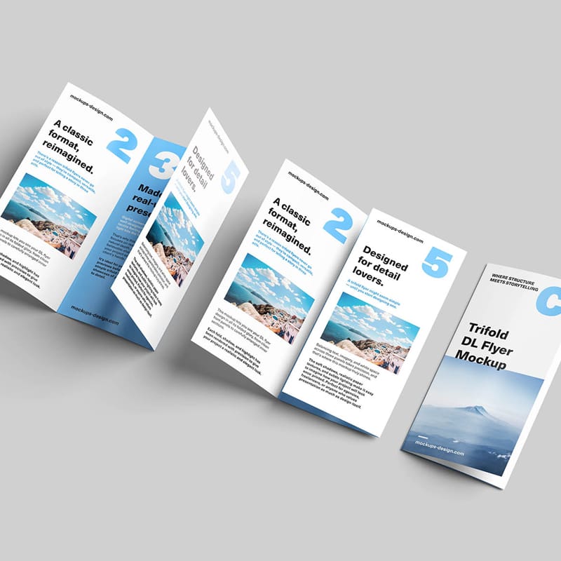 Trifold DL Flyer Mockup PSD
