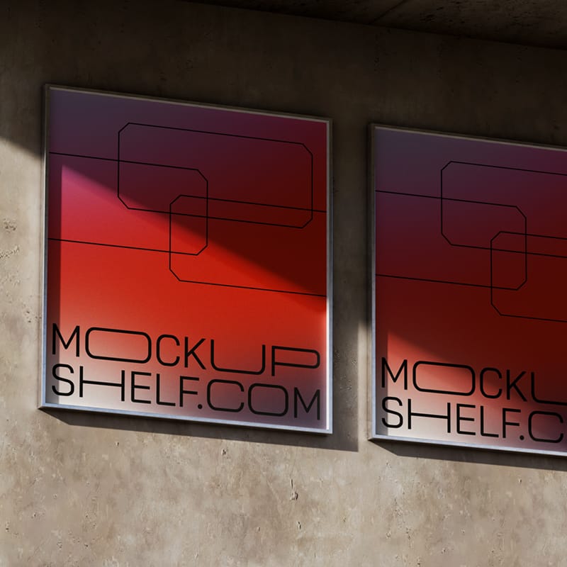 Two Billboards Mockup Mounted Side by Side PSD