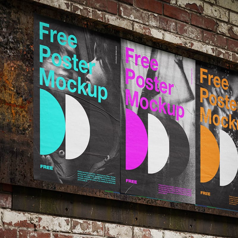 Urban Poster Wall Mockup PSD