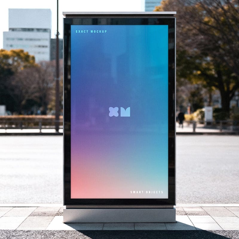 Vertical Street Signage Mockup PSD