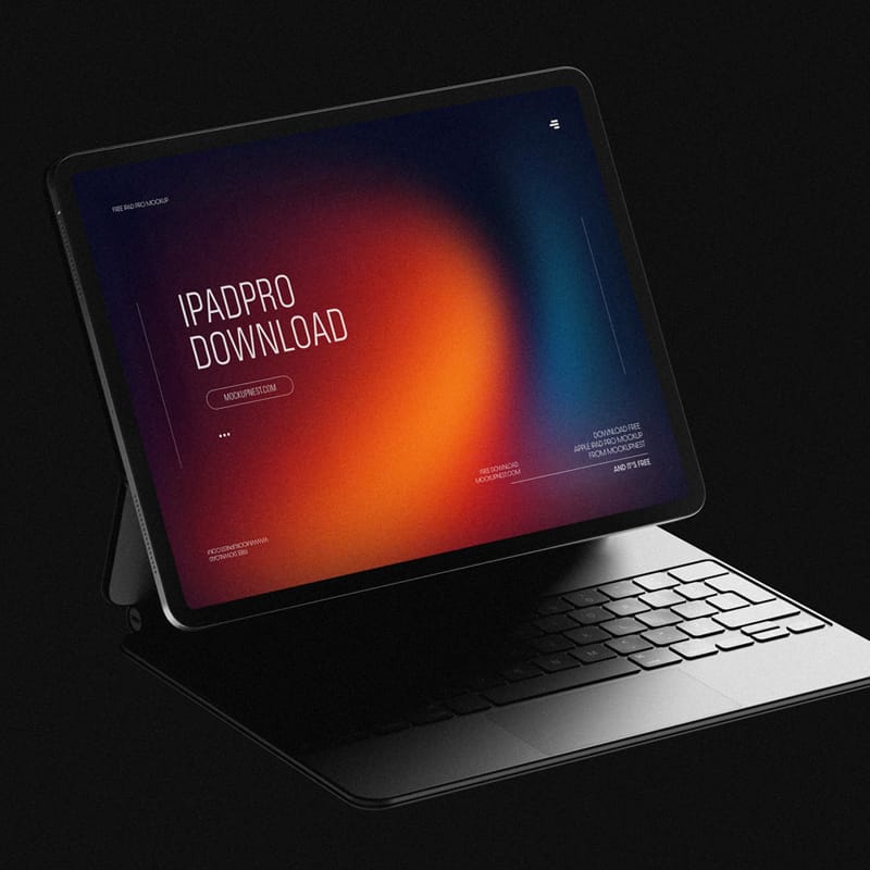 iPad Pro Mockup With Magic Keyboard PSD