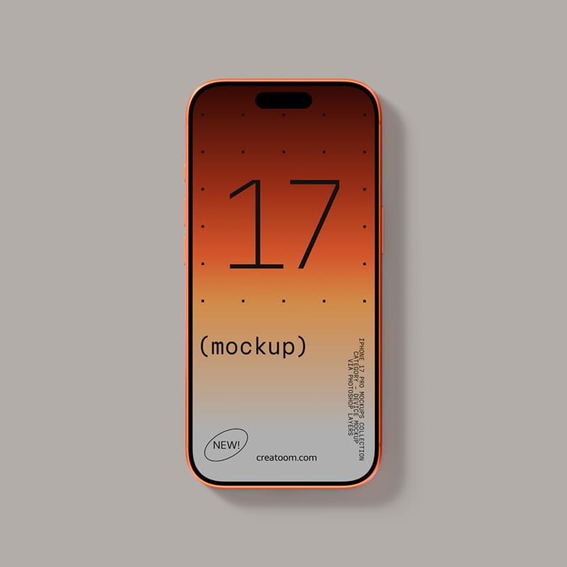 iPhone 17 Pro Mockup V1 Top View PSD