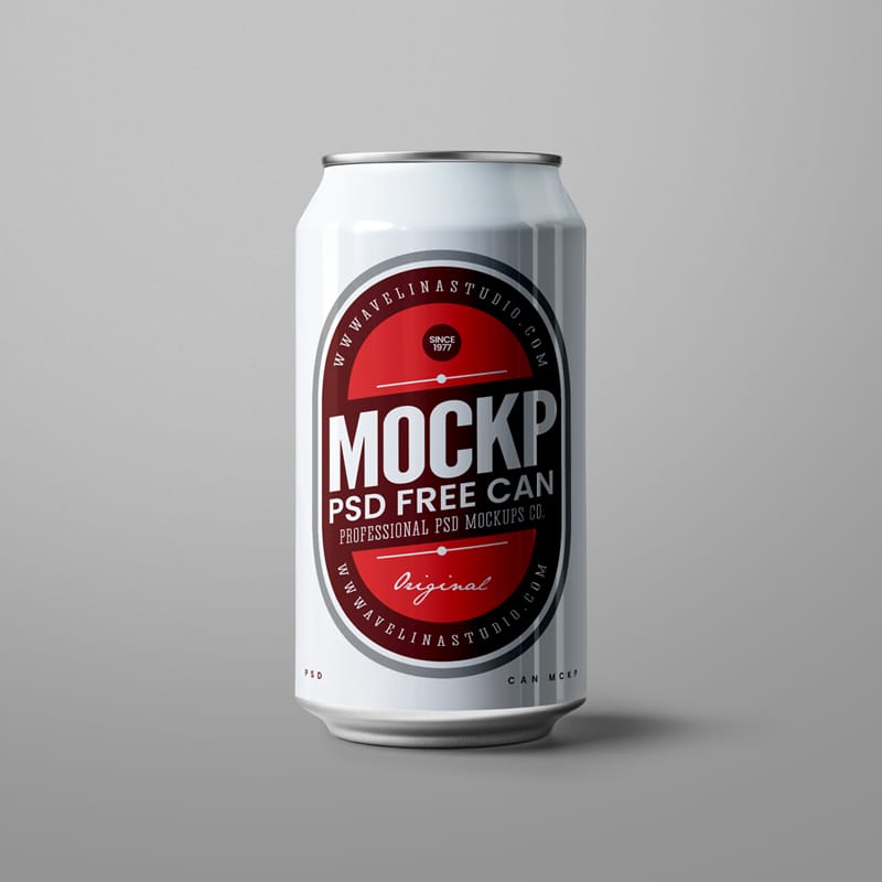 350ml Soda Can Mockup PSD