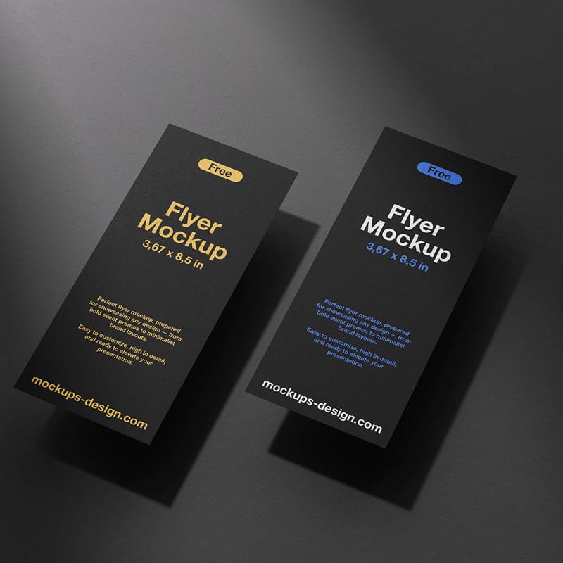 3,67×8,6 Inches Flyer Mockup PSD
