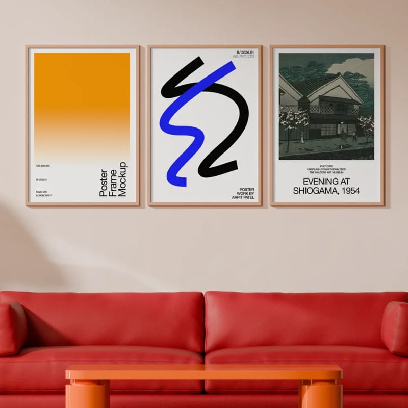 A3 Poster Frames Mockup PSD