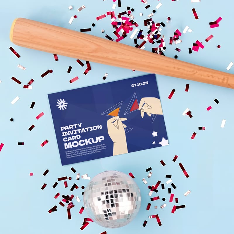 Boys Invitation Mockup PSD