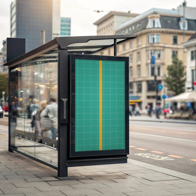 Bus Shelter Advertising Mockup PSD