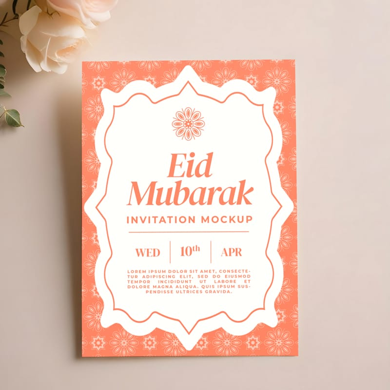 Card Invitation Mockup PSD