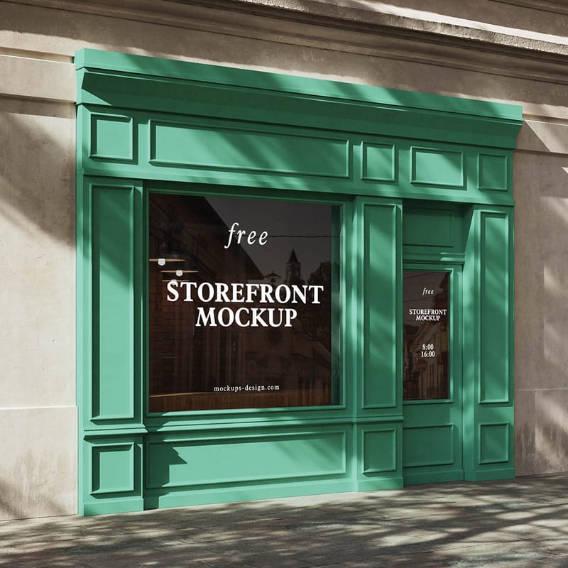 Classic Storefront Facade Mockup PSD