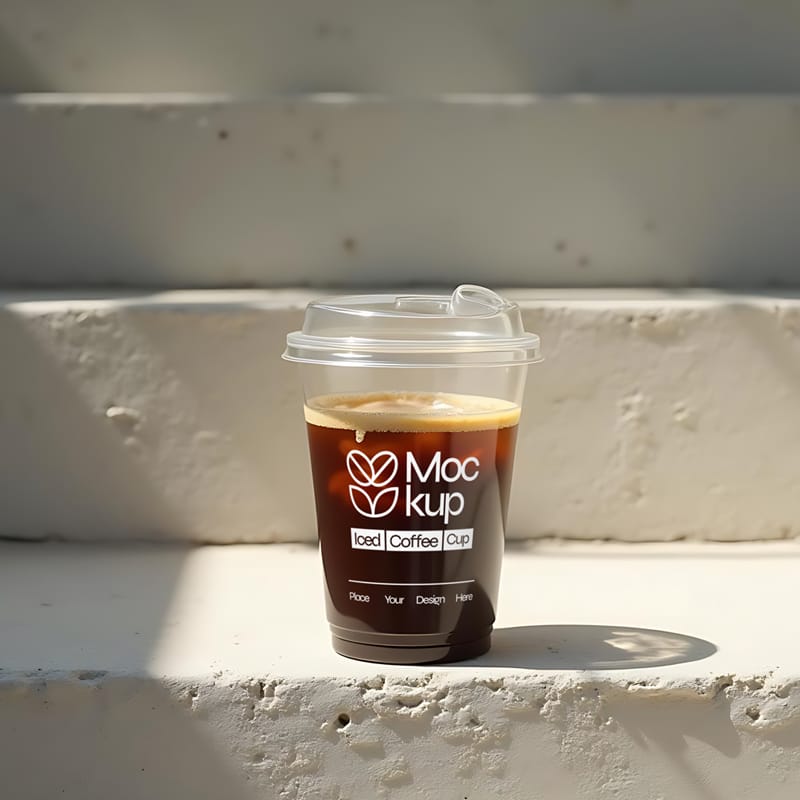 Cup Ice Coffee Mockup PSD