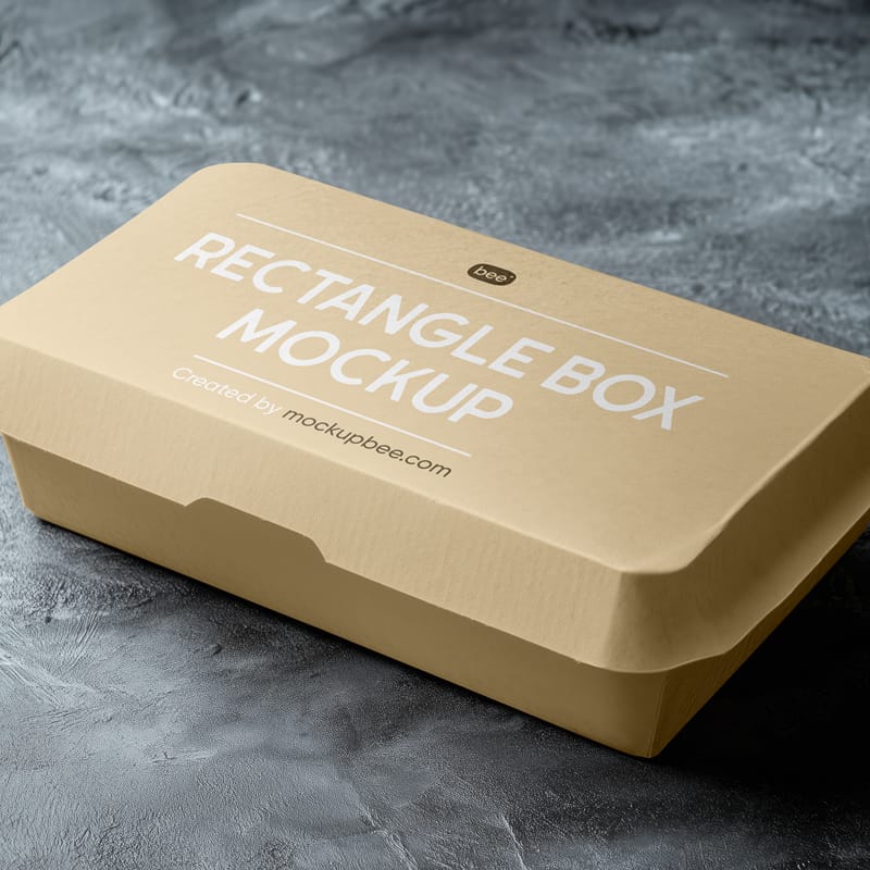 Eco Paper Food Box Mockup PSD