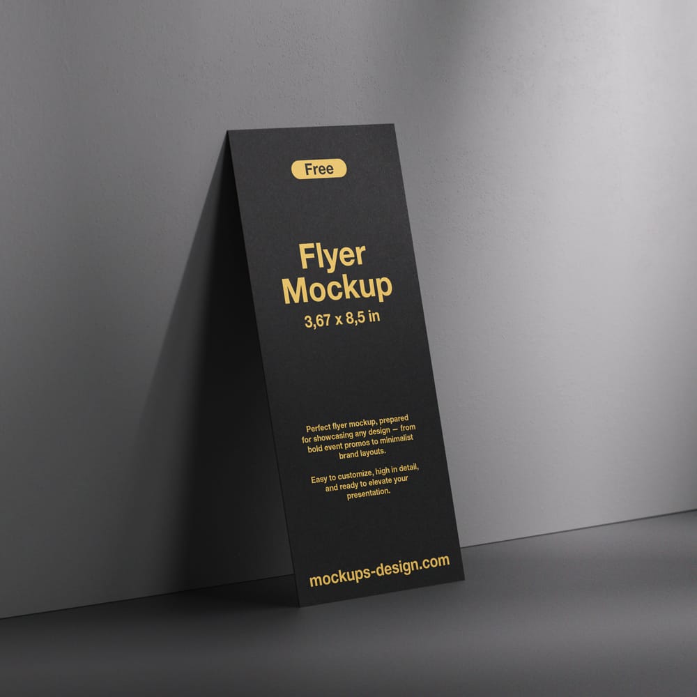 Free 3,67×8,6 Inches Flyer Mockup PSD