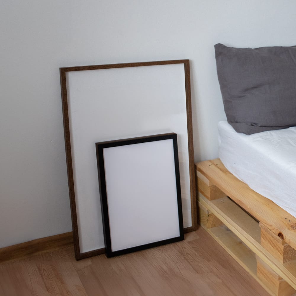 Free A2 and A4 Leaning Frame Mockups PSD