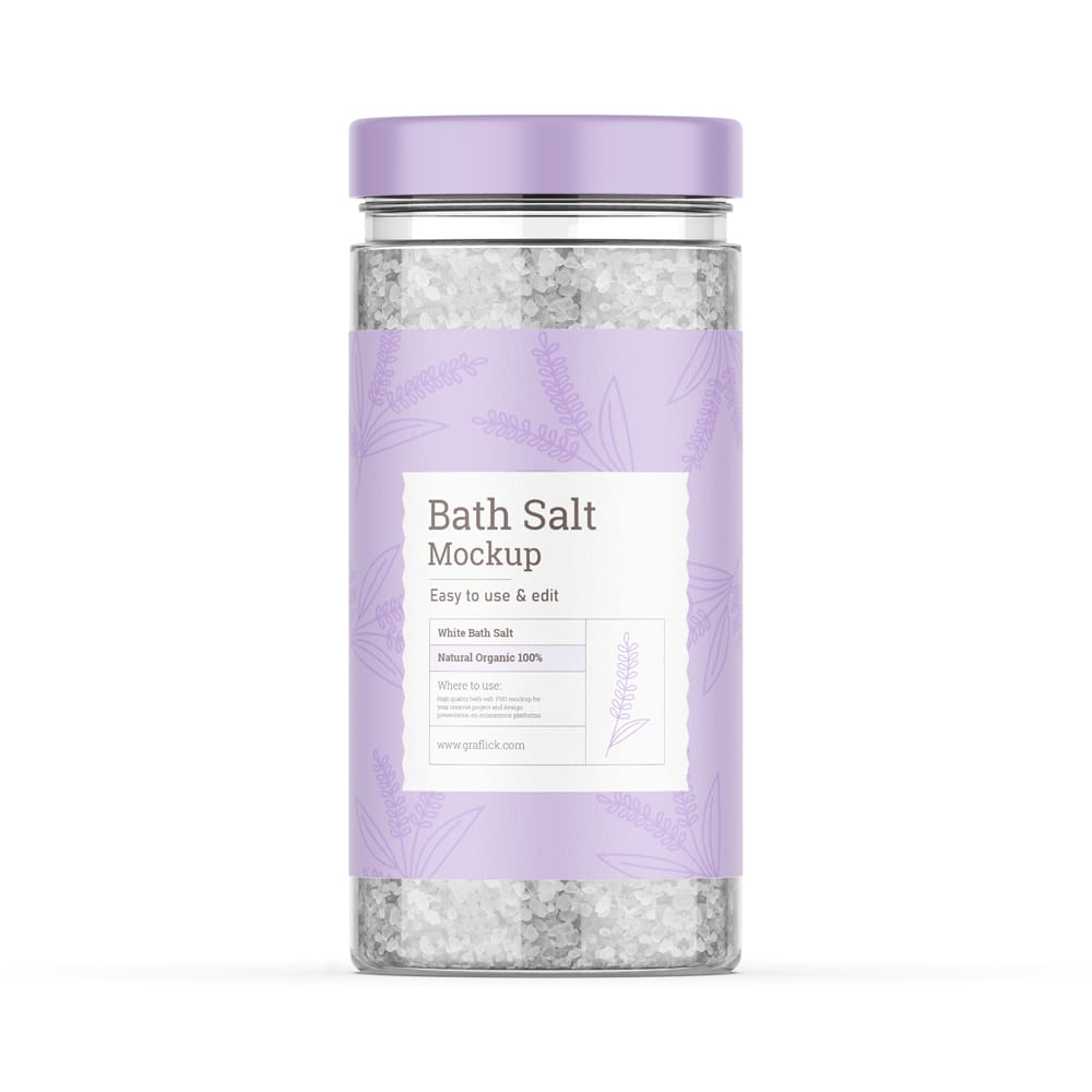 Free Bath Salt Bottle Mockup​ PSD
